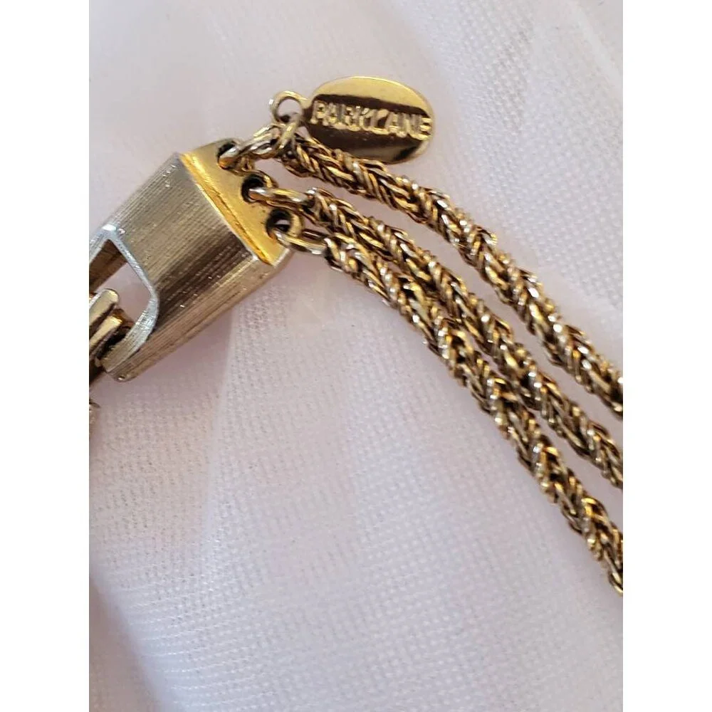 Vintage Park Lane Gold Tone Triple Chain Necklace, Rope Chain